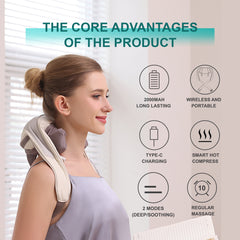 Portable Neck dnd Back Massager with Heat